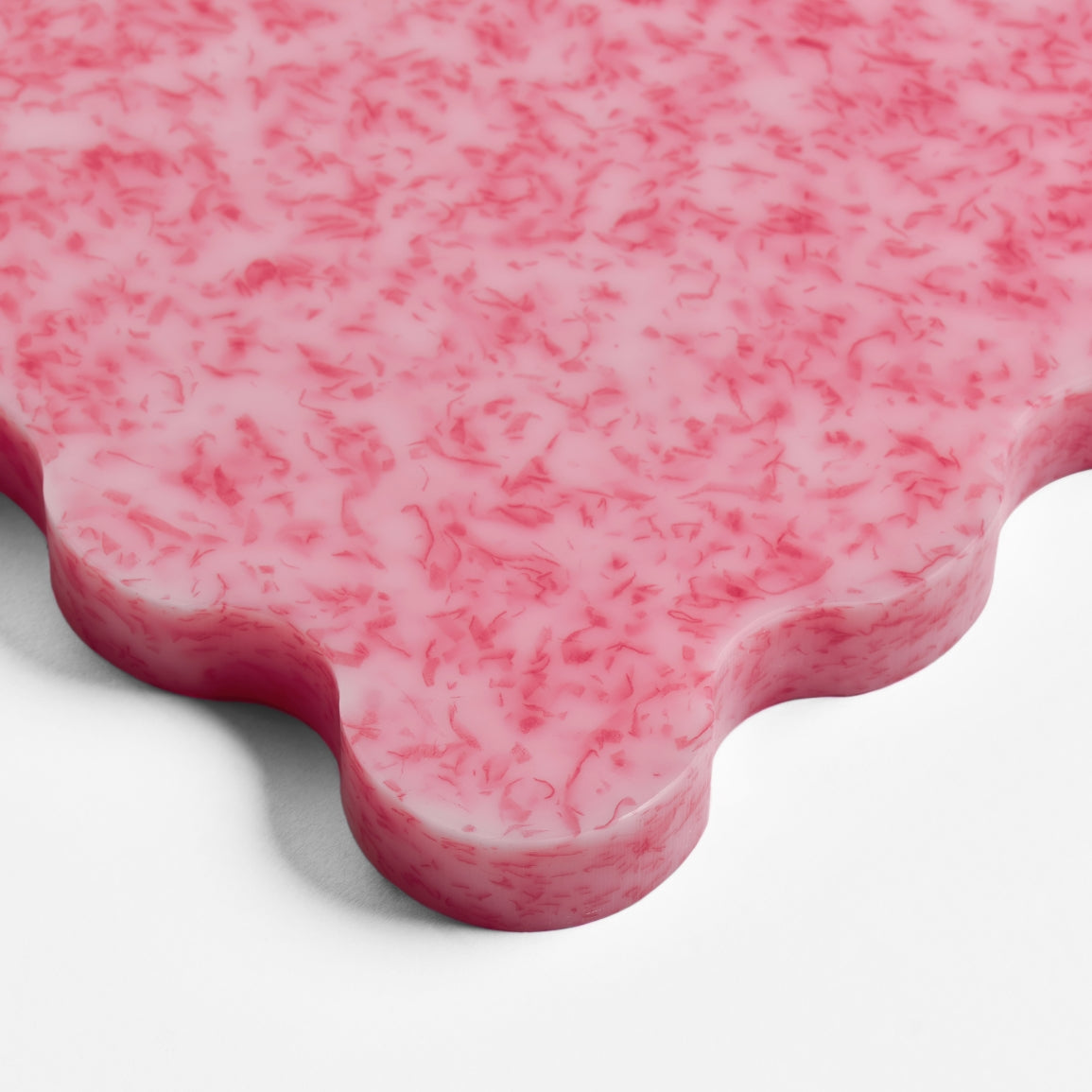 Bubblegum Pink CHOPIT chopping board with scalloped edge. Colourful chopping board for your kitchen creative