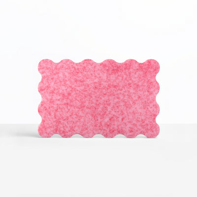 Bubblegum Pink CHOPIT chopping board with scalloped edge. Colourful chopping board for your kitchen