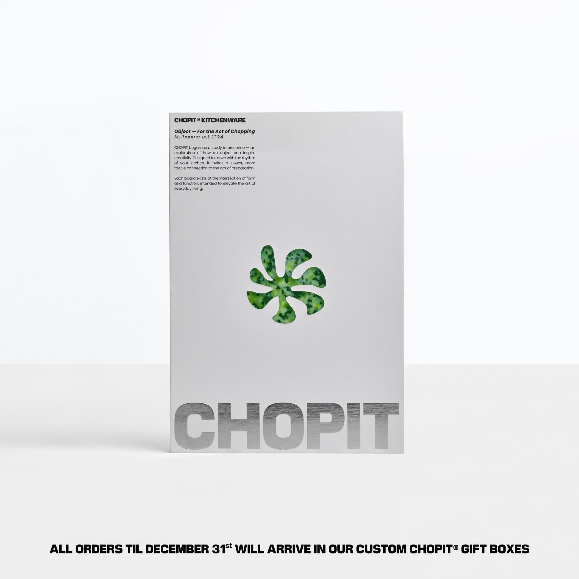 packaging box for the moss green chopit chopping board