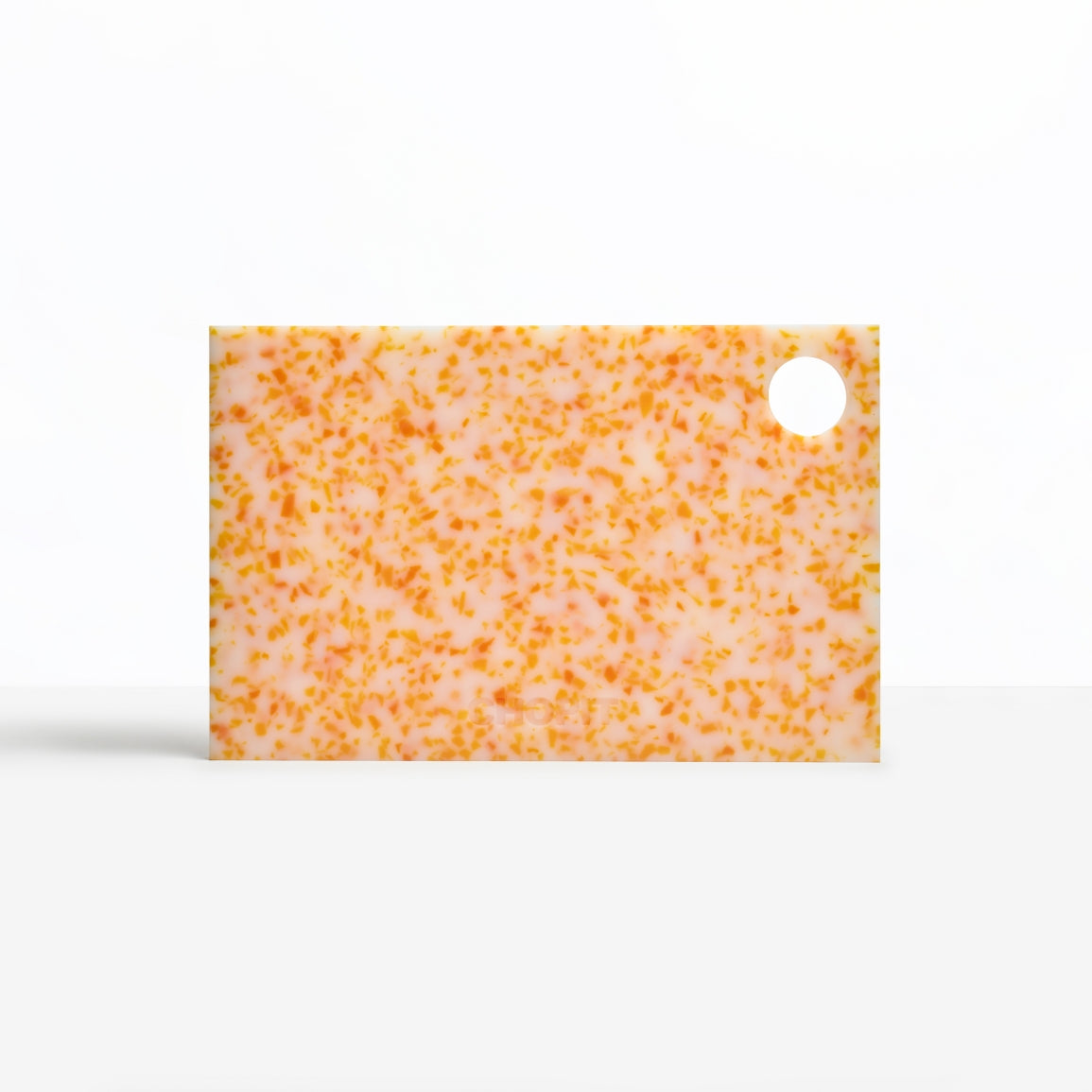 Passionfruit yellow and orange colourful CHOPIT chopping board. Art for your kitchen backside