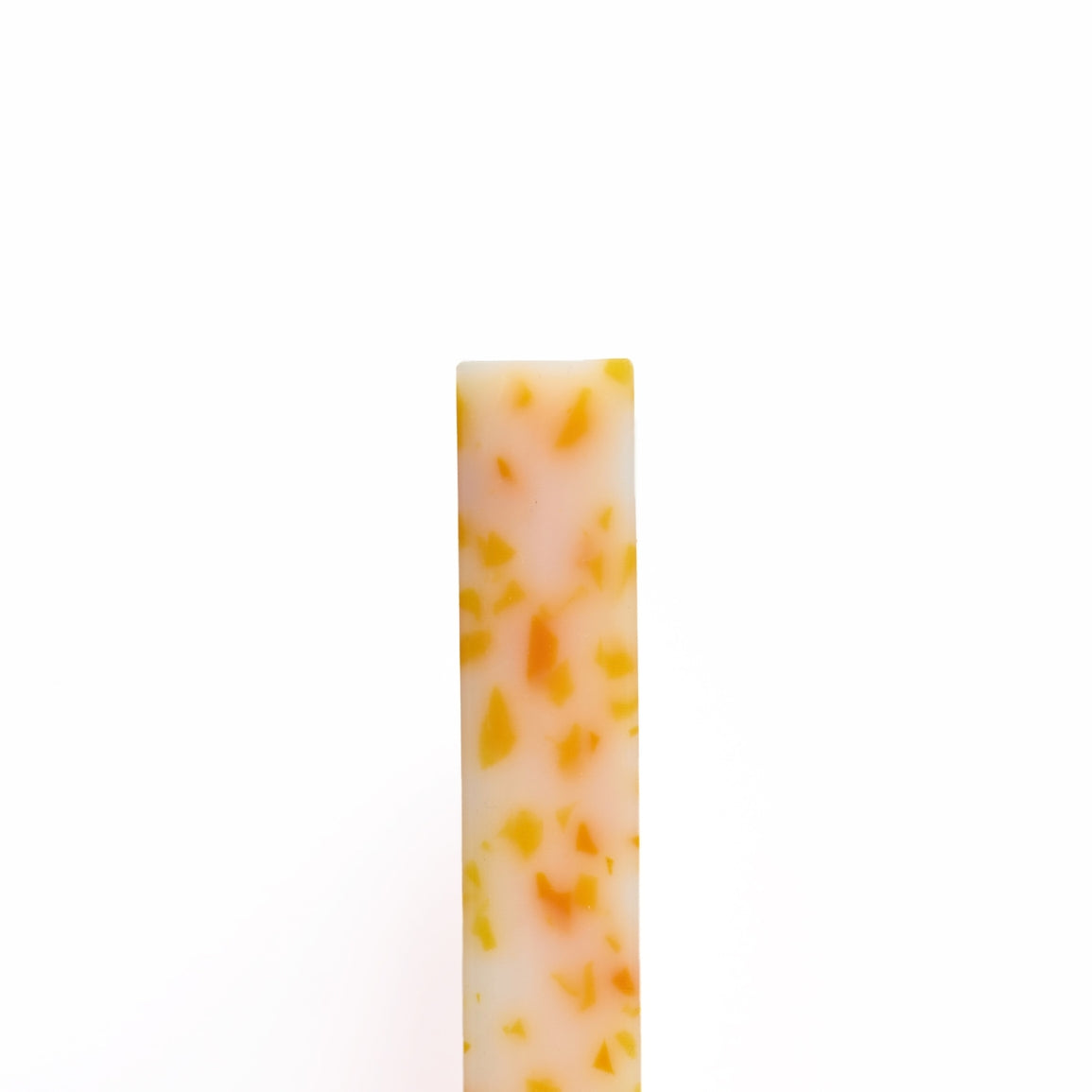 Passionfruit yellow and orange colourful CHOPIT chopping board. Art for your kitchen side view