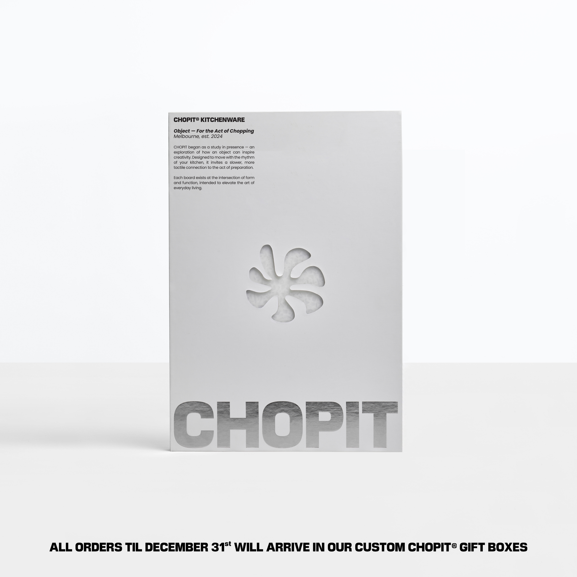 packaging box for the pearl white chopit chopping board